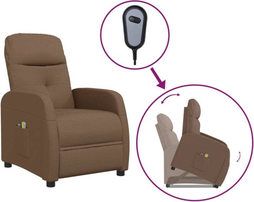 VidaXL -Sta-op-massagestoel-stof-bruin