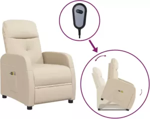 VidaXL Sta-op-massagestoel Stof Crèmekleurig