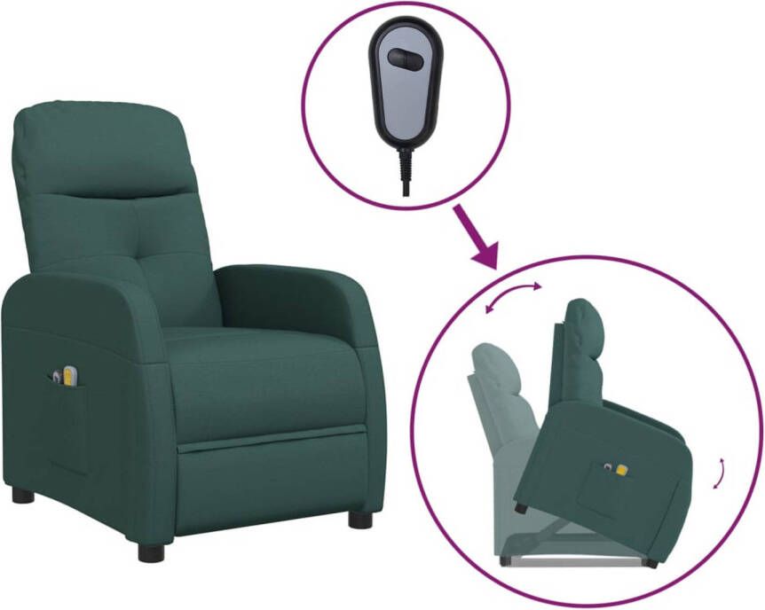 VidaXL -Sta-op-massagestoel-stof-donkergroen