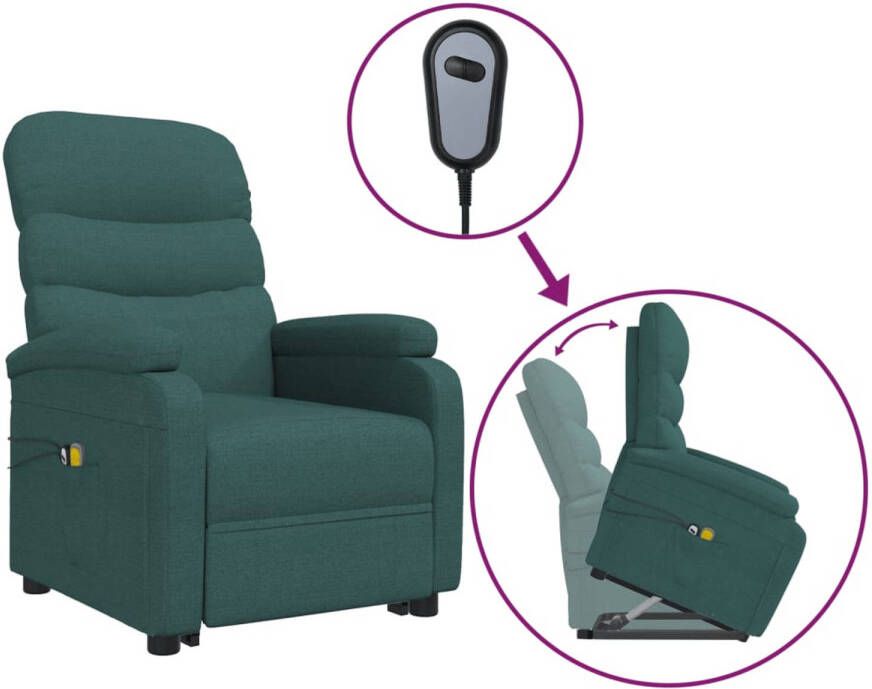 VidaXL -Sta-op-massagestoel-stof-donkergroen