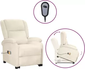 VidaXL Sta-op-massagestoel Verstelbaar Fluweel Crèmekleurig