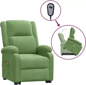 VidaXL Sta-op-massagestoel Verstelbaar Fluweel Lichtgroen