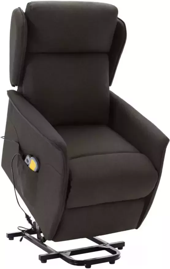 VidaXL Sta-op-massagestoel verstelbaar stof taupe