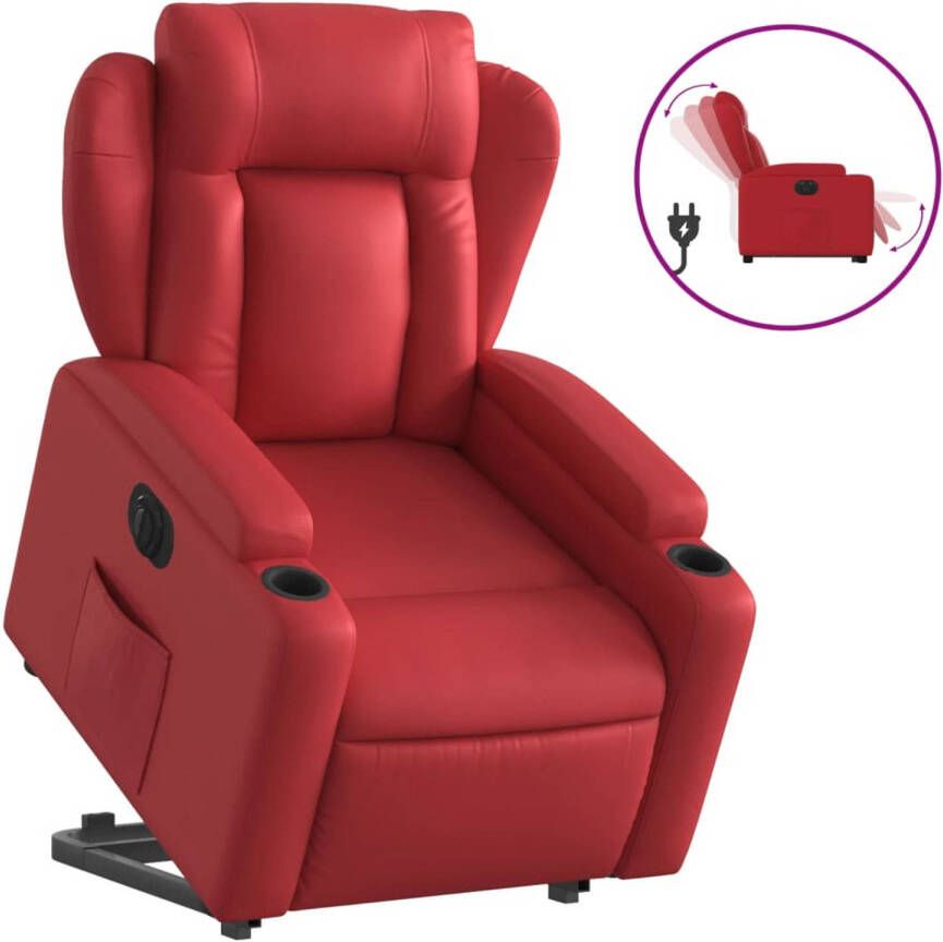VidaXL Sta-op-stoel elektrisch kunstleer rood - Foto 1