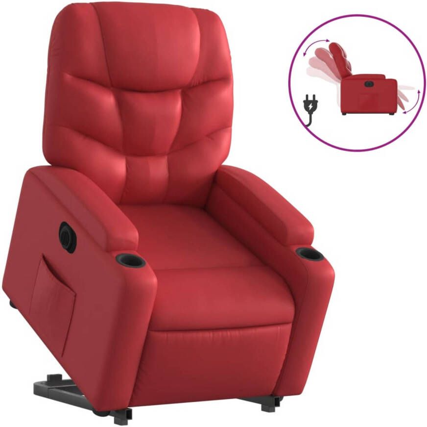 VidaXL Sta-op-stoel elektrisch kunstleer rood