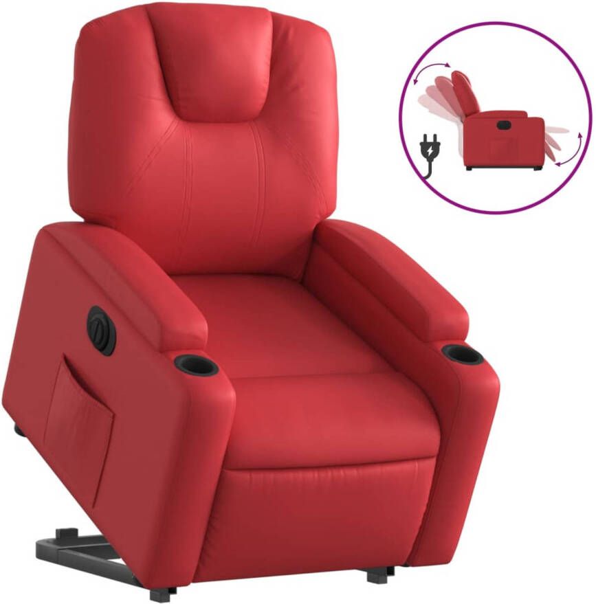 VidaXL Sta-op-stoel elektrisch kunstleer rood