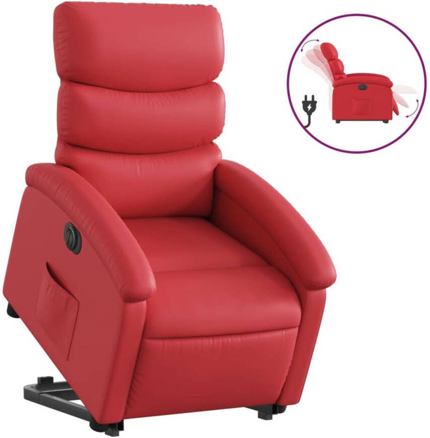 VIDAXL Sta-op-stoel elektrisch kunstleer rood - Foto 1