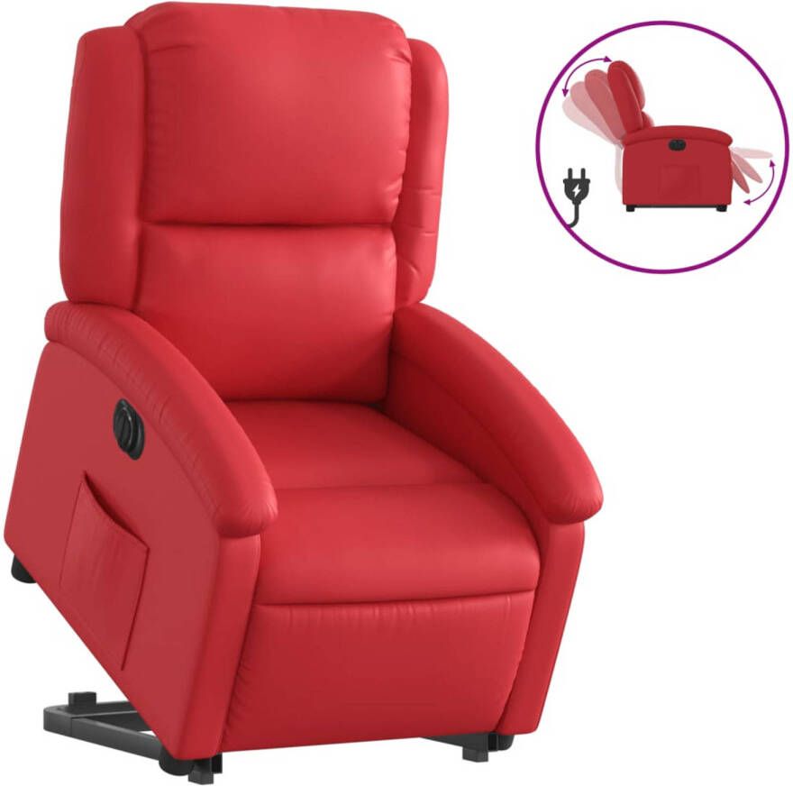 VIDAXL Sta-op-stoel elektrisch kunstleer rood