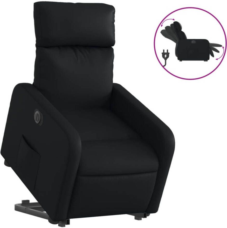 VidaXL Sta-op-stoel elektrisch kunstleer zwart