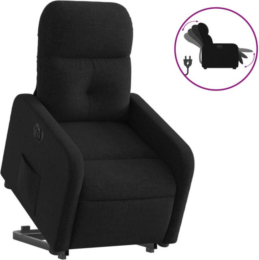 VIDAXL Sta-op-stoel elektrisch verstelbaar stof zwart