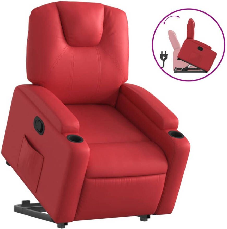 VidaXL Sta-op-stoel kunstleer rood