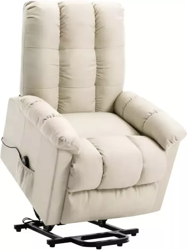 VidaXL Sta-op-stoel stof crèmekleurig
