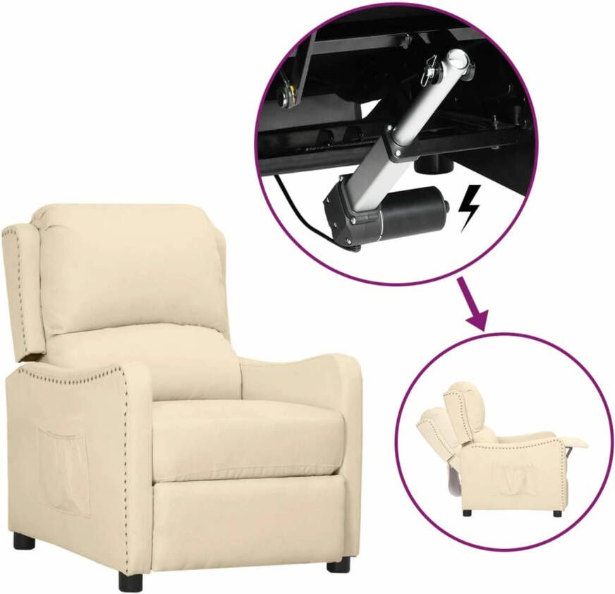 VidaXL Sta-op-stoel verstelbaar stof crèmekleurig