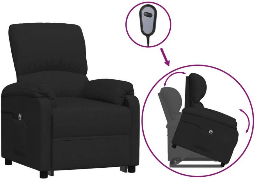 VidaXL Sta-opstoel verstelbaar stof zwart