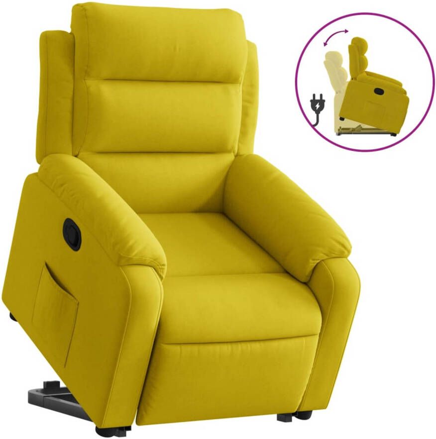 VIDAXL Sta-op-stoel verstelbaar fluweel geel - Foto 1