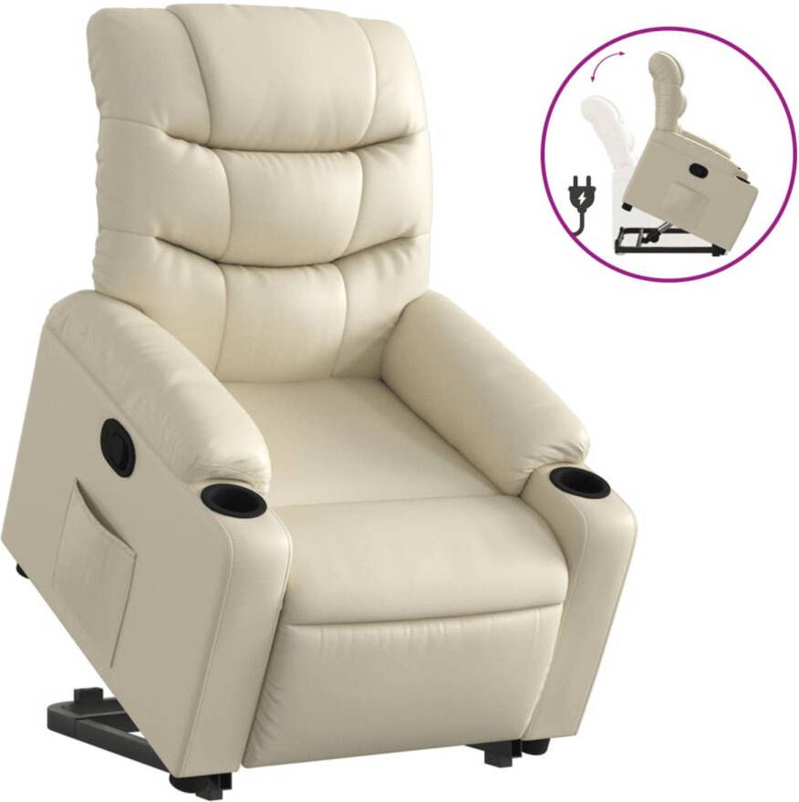 VIDAXL Sta-op-stoel verstelbaar kunstleer crèmekleurig - Foto 1