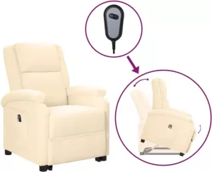 VidaXL Sta-op-stoel Verstelbaar Kunstleer Crèmekleurig