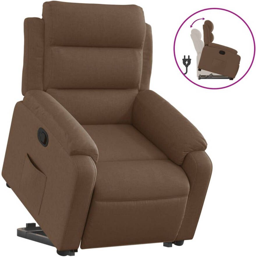 VIDAXL Sta-op-stoel verstelbaar stof bruin