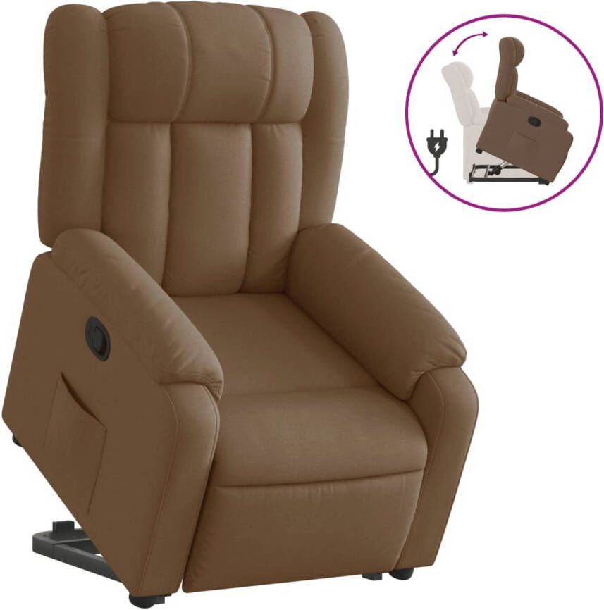 VidaXL Sta-op-stoel verstelbaar stof bruin - Foto 1