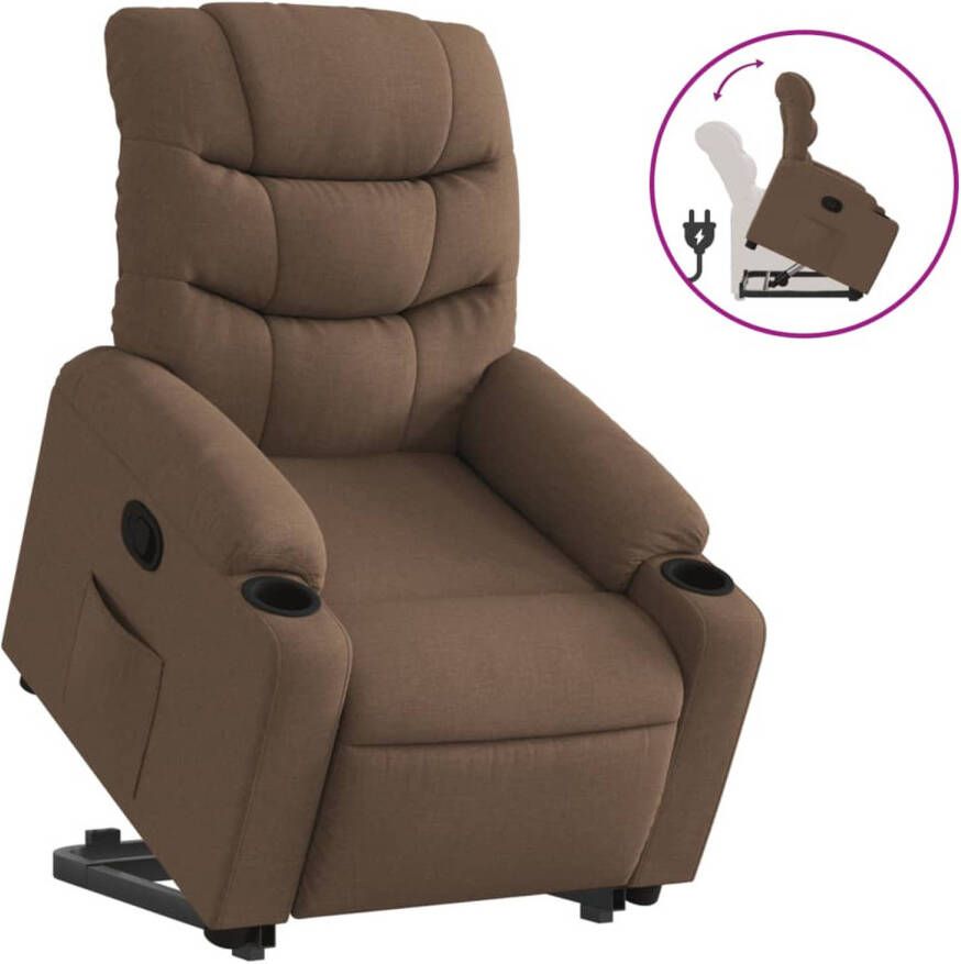 VIDAXL Sta-op-stoel verstelbaar stof bruin