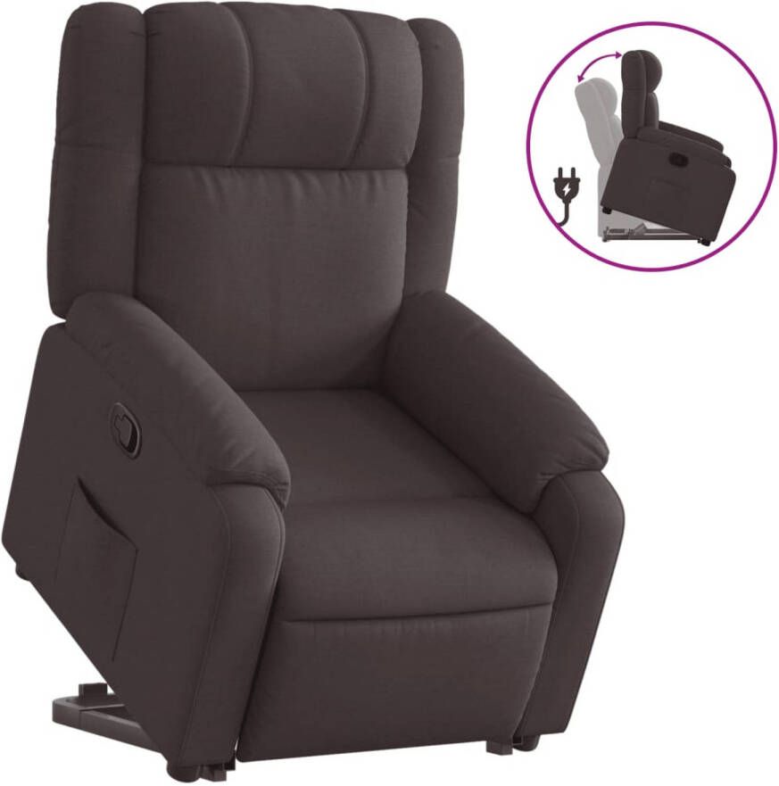 VIDAXL Sta-op-stoel verstelbaar stof donkerbruin