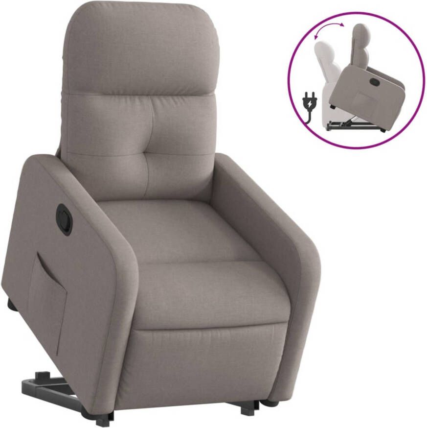 VidaXL Sta-op-stoel verstelbaar stof taupe