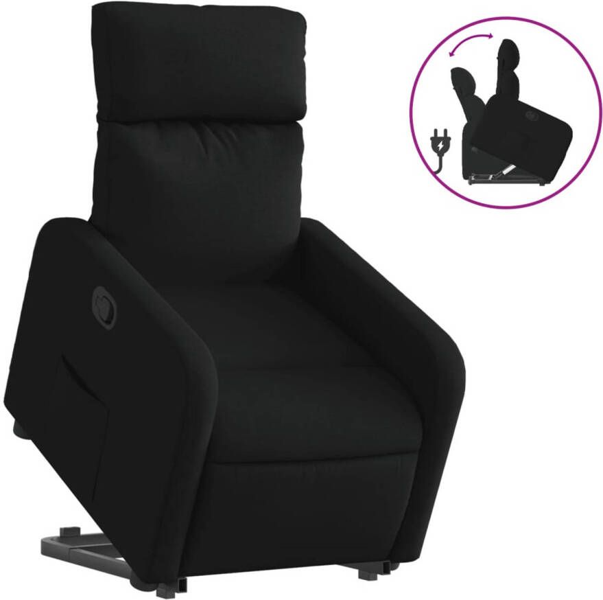 VidaXL Sta-op-stoel verstelbaar stof zwart