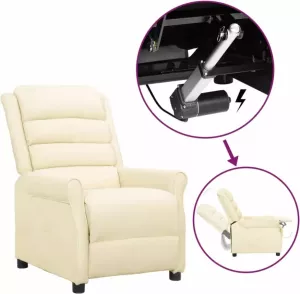 VidaXL Sta-opstoel verstelbaar kunstleer crèmekleurig