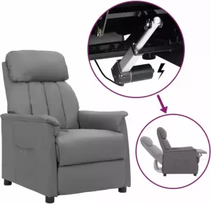 VidaXL Sta-opstoel verstelbaar kunstleer grijs