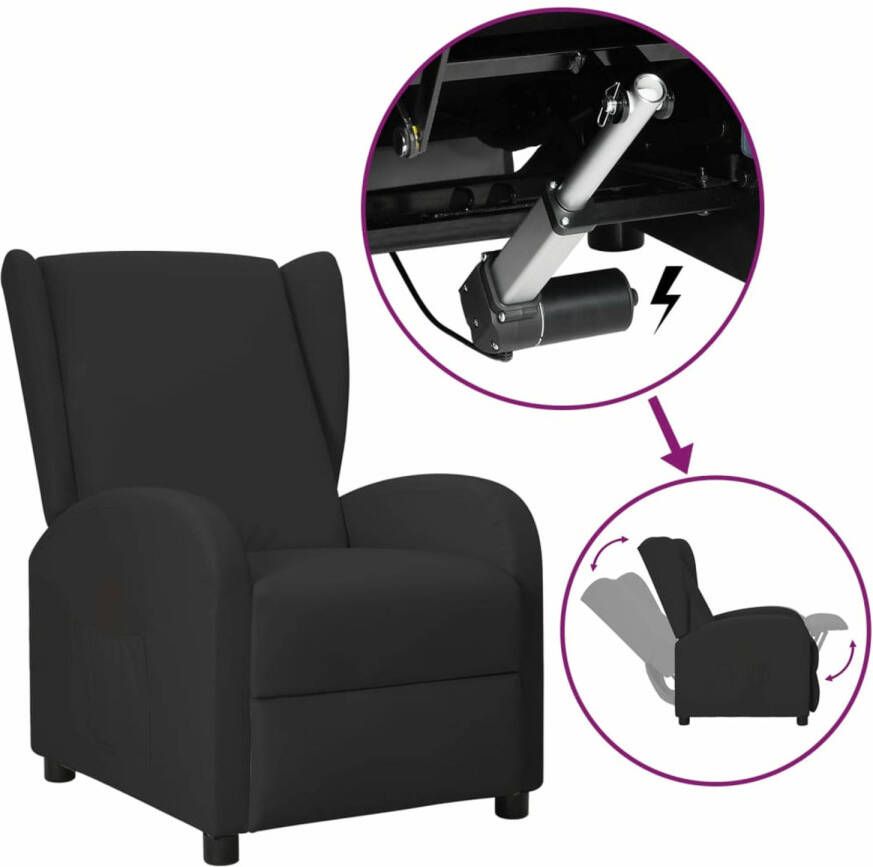 VIDAXL Sta-opstoel verstelbaar kunstleer zwart