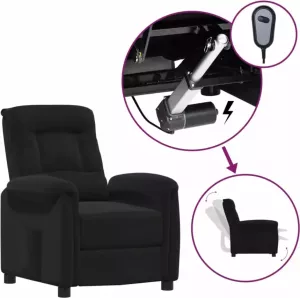 VidaXL Sta-opstoel Verstelbaar Microvezelstof Zwart