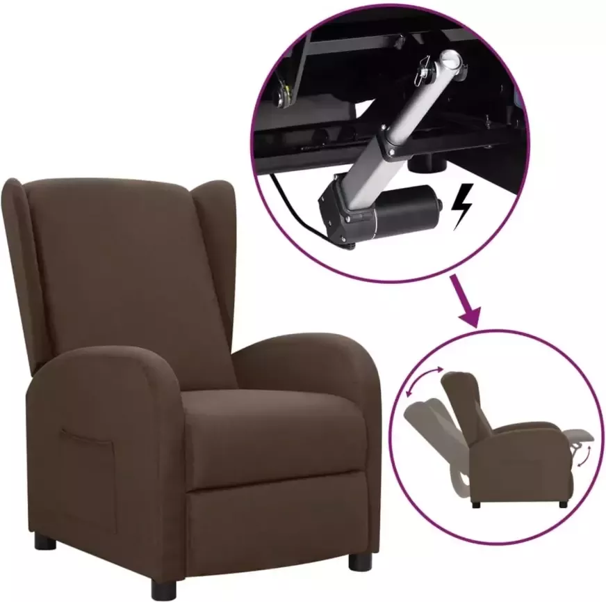 VIDAXL Sta-opstoel verstelbaar stof bruin