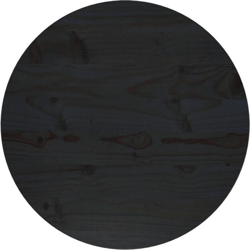 VidaXL -Tafelblad-Ø50x2 5-cm-massief-grenenhout-zwart