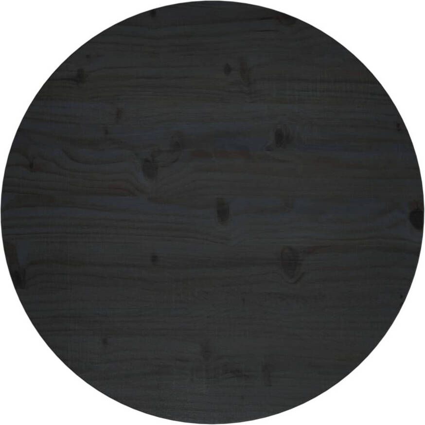 VidaXL -Tafelblad-Ø60x2 5-cm-massief-grenenhout-zwart
