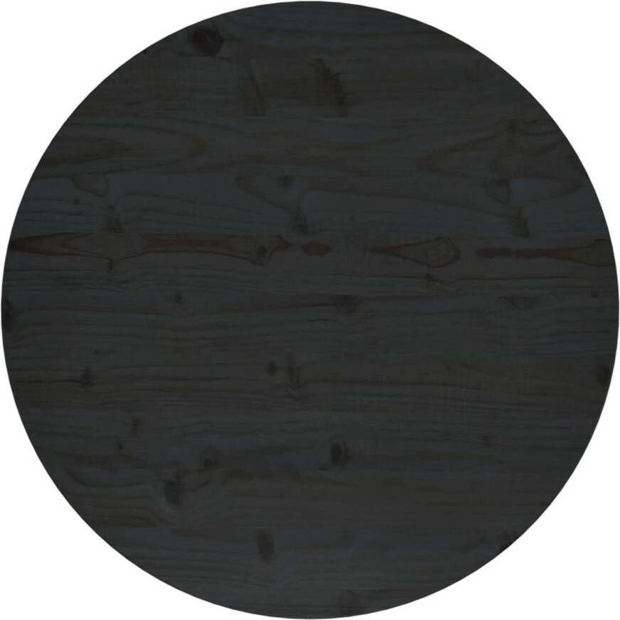 VidaXL -Tafelblad-Ø70x2 5-cm-massief-grenenhout-zwart