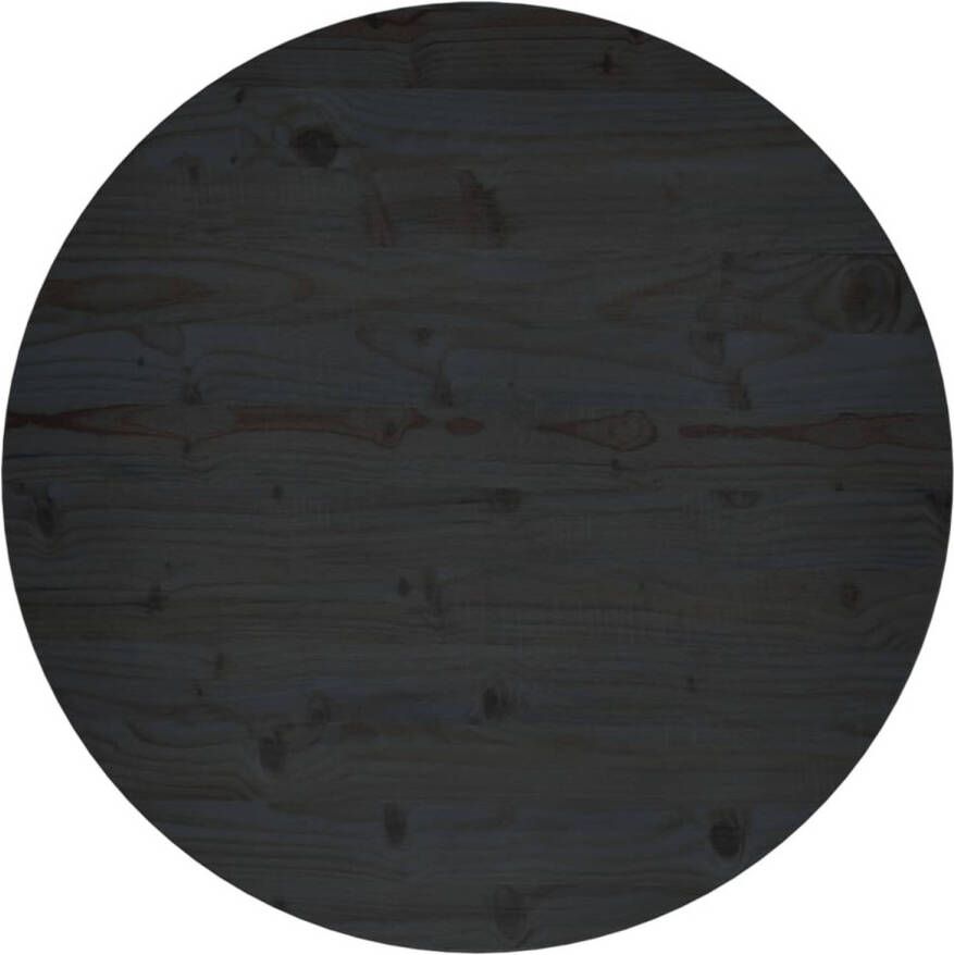 VidaXL -Tafelblad-Ø80x2 5-cm-massief-grenenhout-zwart