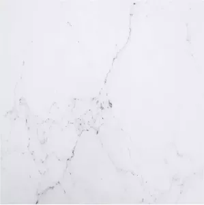 VidaXL Tafelblad 80x80 Cm 6 Mm Gehard Glas Met Marmeren Design Wit