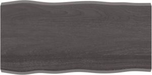 VidaXL -Tafelblad-natuurlijke-rand-100x50x4-cm-eikenhout-donkerbruin
