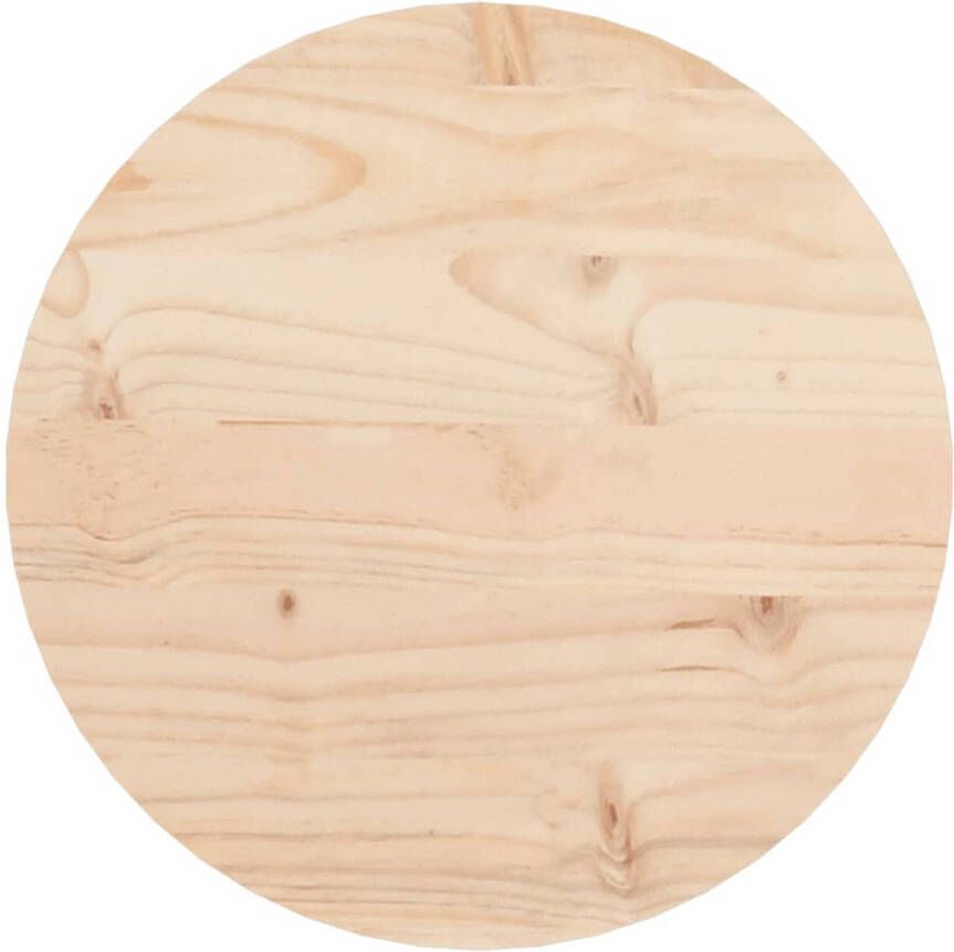 VidaXL -Tafelblad-rond-Ø30x3-cm-massief-grenenhout