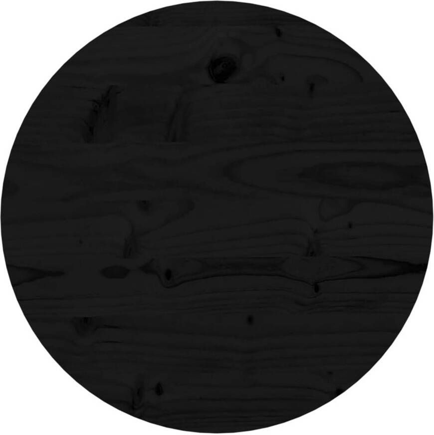 VidaXL -Tafelblad-rond-Ø40x3-cm-massief-grenenhout-zwart