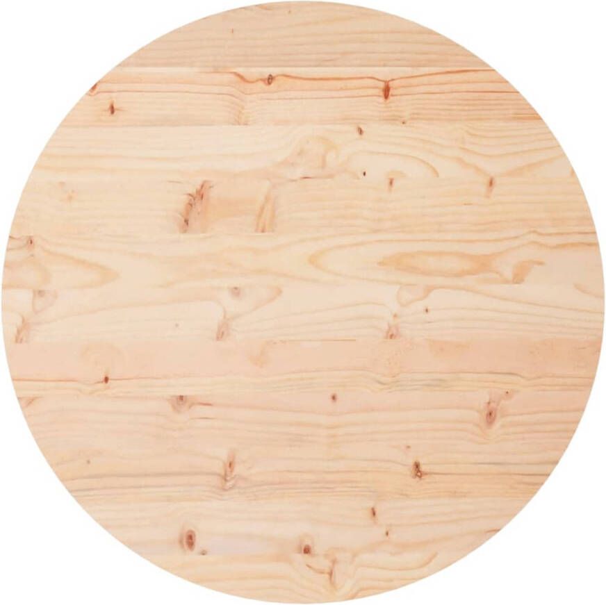 VidaXL -Tafelblad-rond-Ø60x3-cm-massief-grenenhout
