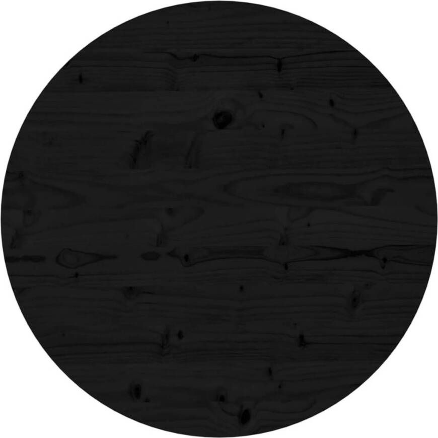VidaXL -Tafelblad-rond-Ø60x3-cm-massief-grenenhout-zwart