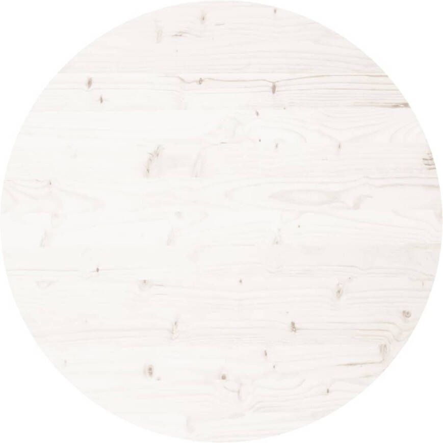 VidaXL -Tafelblad-rond-Ø80x3-cm-massief-grenenhout-wit