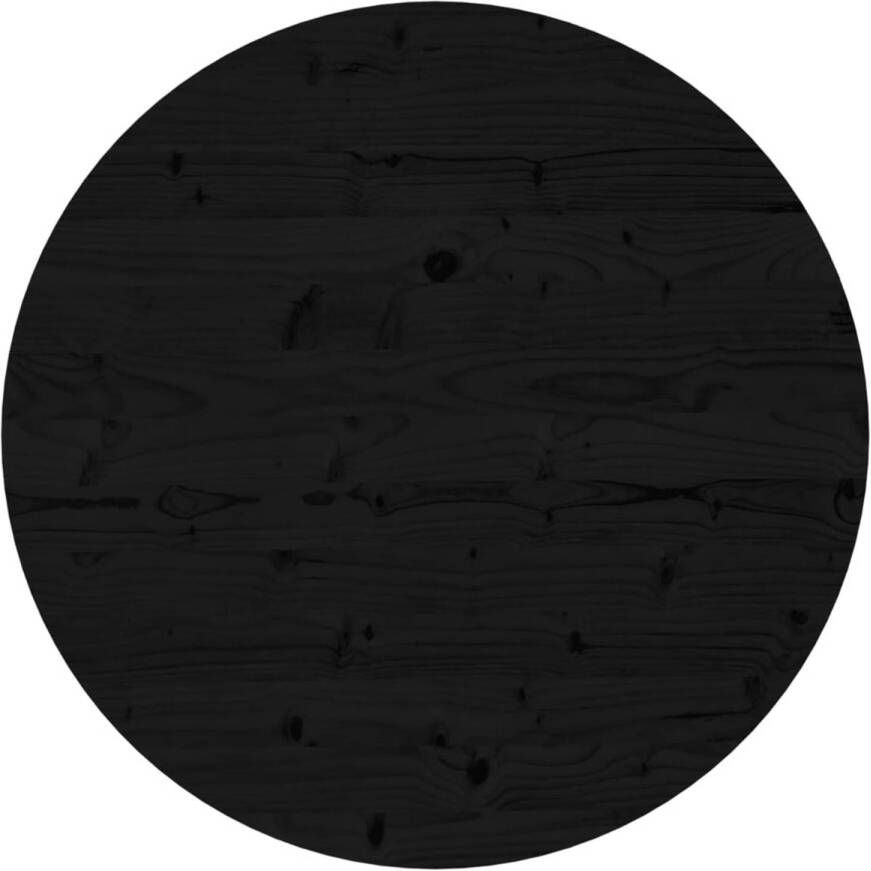 VidaXL -Tafelblad-rond-Ø80x3-cm-massief-grenenhout-zwart