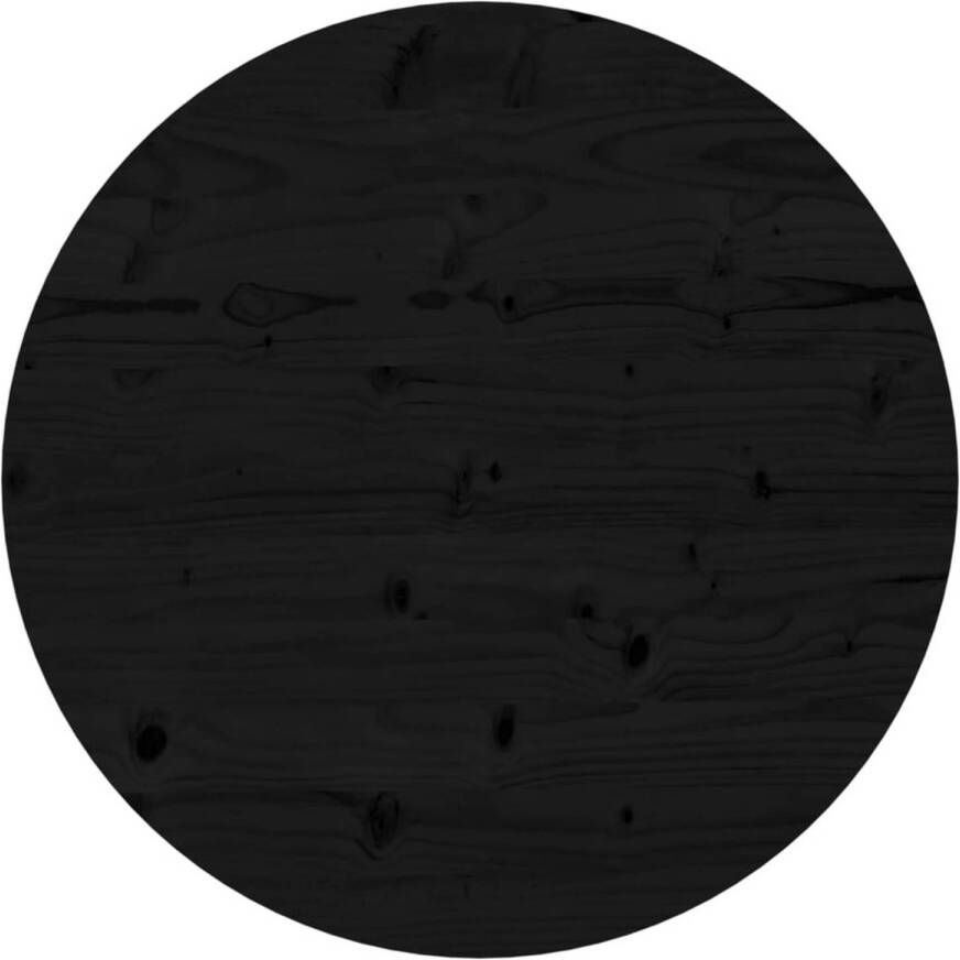 VidaXL -Tafelblad-rond-Ø90x3-cm-massief-grenenhout-zwart