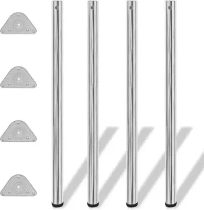 VidaXL Tafelpoten in hoogte verstelbaar chroom 1100 mm 4 st