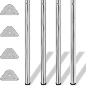 VidaXL Tafelpoten in hoogte verstelbaar chroom 870 mm 4 st