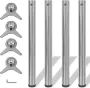 VidaXL -Tafelpoten-in-hoogte-verstelbaar-geborsteld-nikkel-710-mm-4-st - Thumbnail 1
