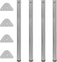 VidaXL -Tafelpoten-in-hoogte-verstelbaar-geborsteld-nikkel-870-mm-4-st - Thumbnail 1