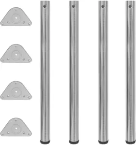 VidaXL Tafelpoten in hoogte verstelbaar geborsteld nikkel 870 mm 4 st